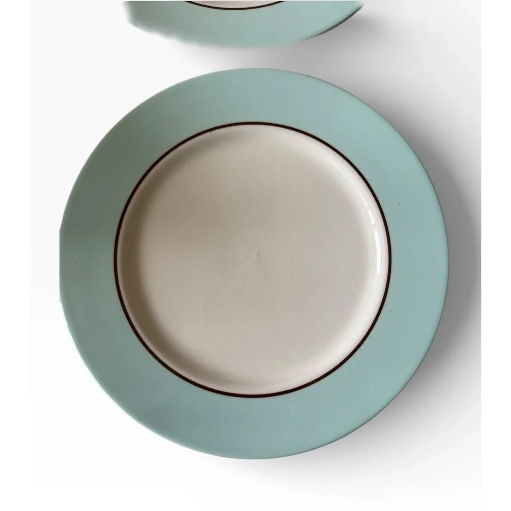 2 Crate & Barrel Pagnossin Audrey Robin's Egg Blue Dinner Plates 10 3/4